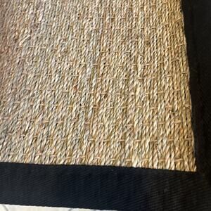 Area Rug 2x3 - Natural Fiber Collection - Natural & Black, Seagrass, Basketwe...